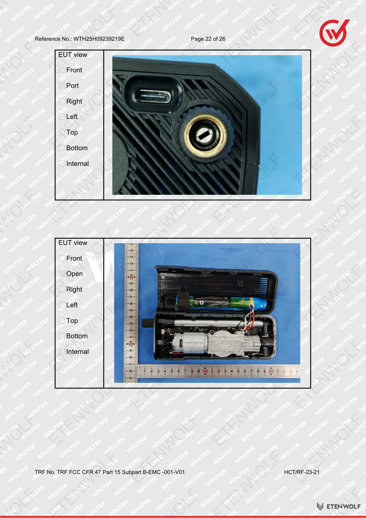 ETENWOLF C2 FCC-SDoC Test Report WTH25H09239219E — Page 22