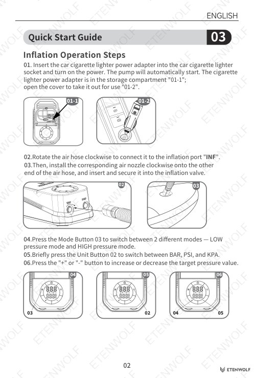ETENWOLF S4 SUP Pump Manual Page - 3