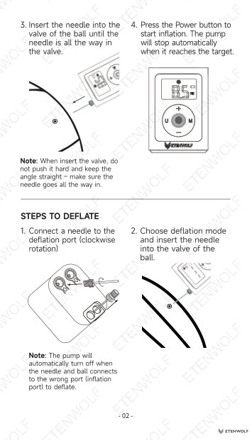 ETENWOLF P300 Smart Ball Pump Manual Page - 4