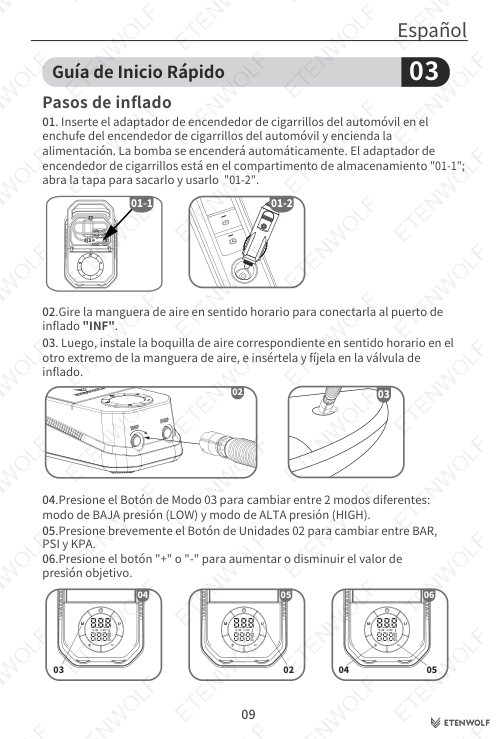 ETENWOLF S4 SUP Pump Manual Page - 10
