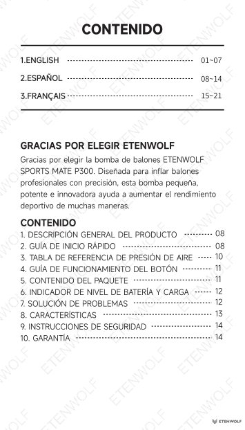 ETENWOLF P300 Smart Ball Pump Manual Page - 10