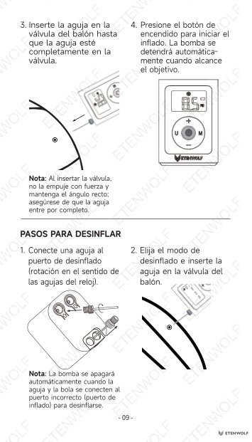 ETENWOLF P300 Smart Ball Pump Manual Page - 12