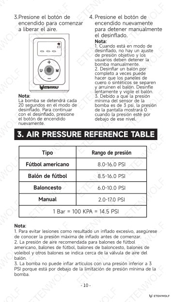 ETENWOLF P300 Smart Ball Pump Manual Page - 13