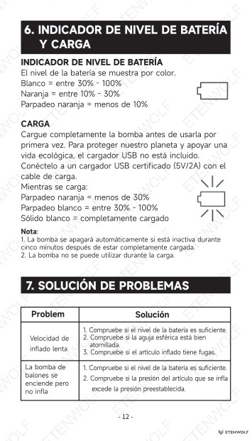 ETENWOLF P300 Smart Ball Pump Manual Page - 15
