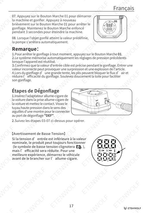 ETENWOLF S4 SUP Pump Manual Page - 18