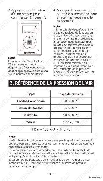 ETENWOLF P300 Smart Ball Pump Manual Page - 21