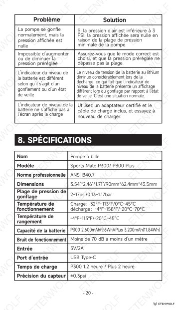 ETENWOLF P300 Smart Ball Pump Manual Page - 24