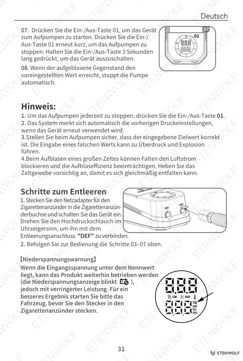 ETENWOLF S4 SUP Pump Manual Page - 32