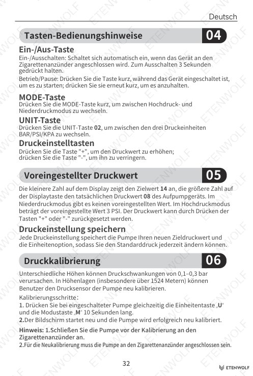 ETENWOLF S4 SUP Pump Manual Page - 33